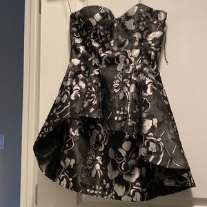 Aidan Mattox jacquard short flounce dress